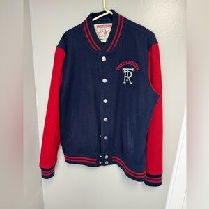 True Religion Red/blue Varsity Jacket Size XL